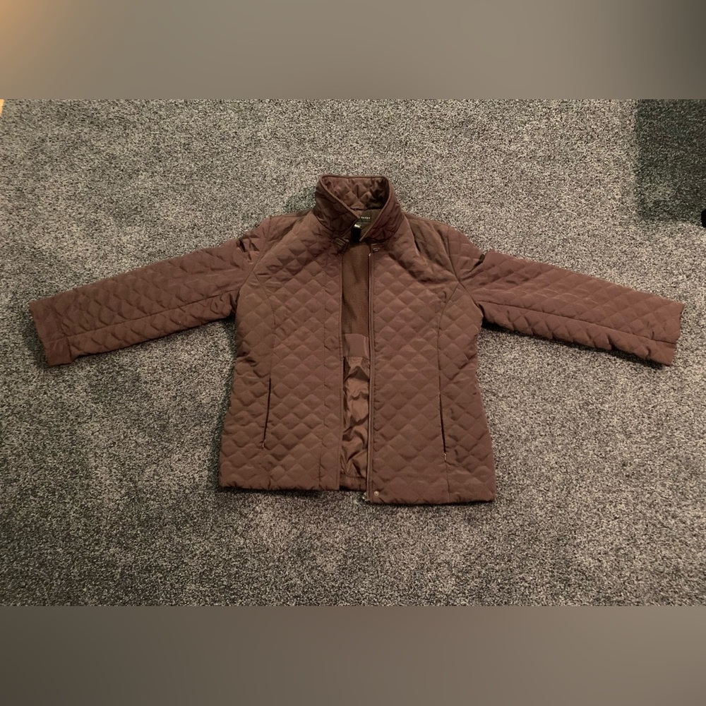 Geoffrey Beene Chocolate Brown Quilted Jacket